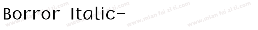 Borror Italic字体转换